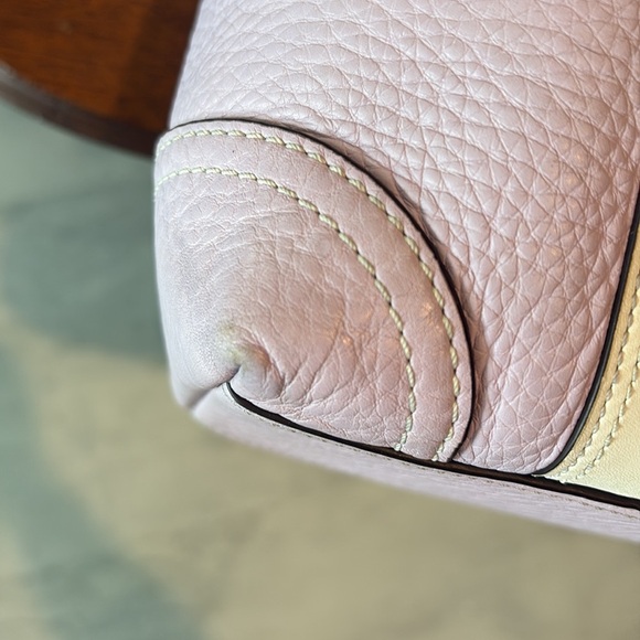 Coach Hampton tote bag F10692 shoulder bag pebbled leather Violet/white VEUC - Picture 12 of 16